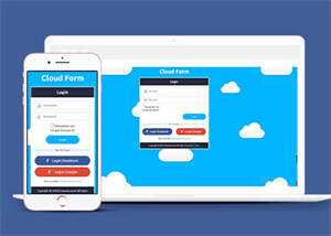 宽屏白云背景登录页网站模板下载 - 项目资源网