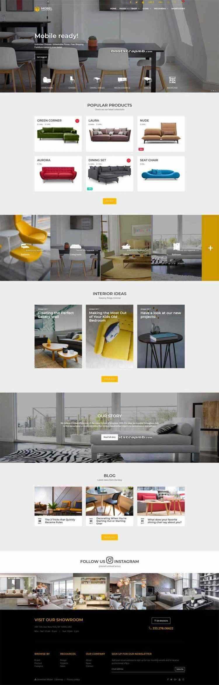 Bootstrap响应式在线家具商城电商网站 - 项目资源网