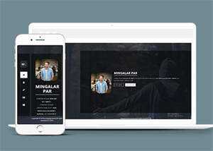 黑色酷炫个人单页面模板下载 - 项目资源网