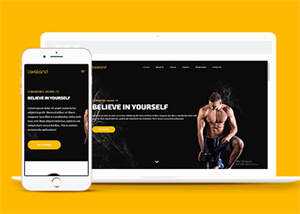 宽屏顶部固定导航健身网站模板 - 项目资源网