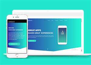 蓝色手机app单页HTML5模板下载 - 项目资源网