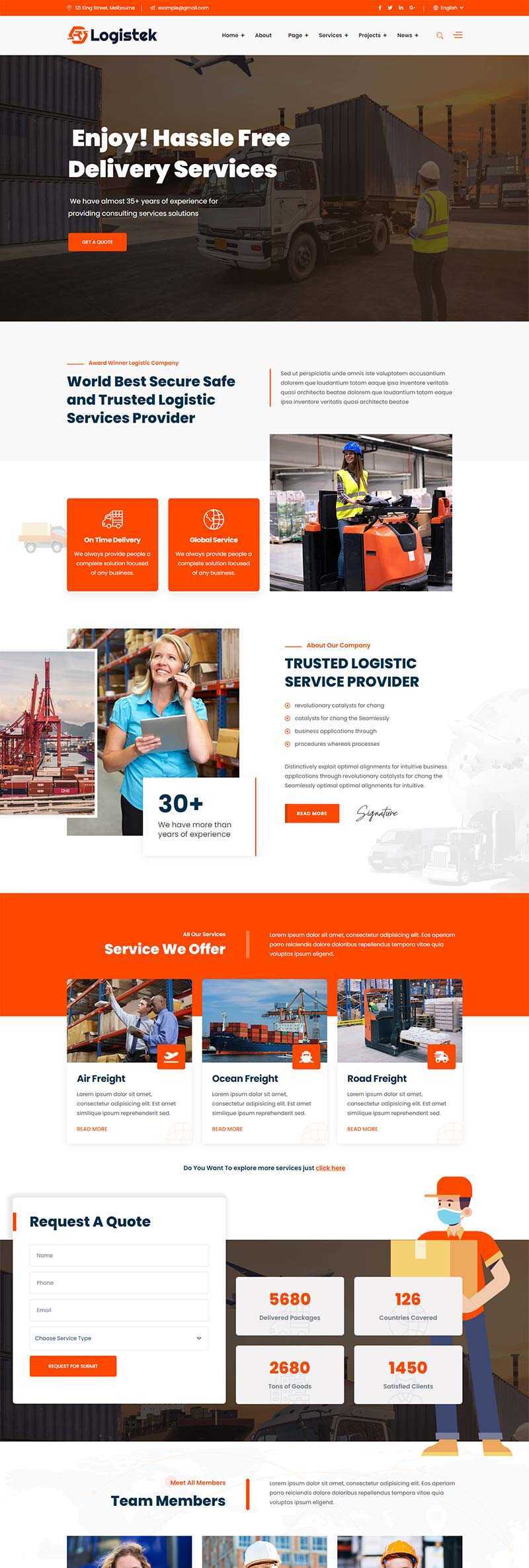 响应式物流运输快递企业网站html模板 - 项目资源网