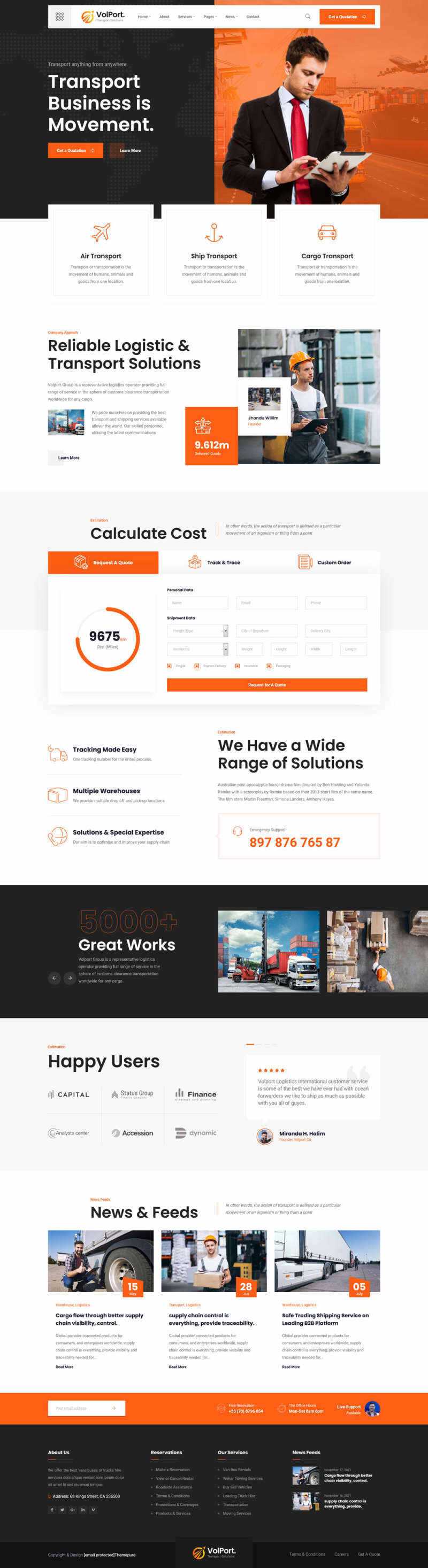 物流和运输企业官网HTML5模板 - 项目资源网