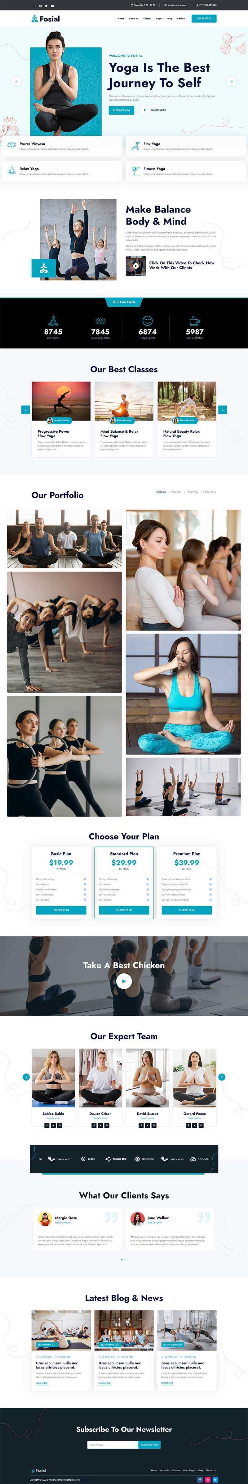 瑜伽培训机构HTML5网站模板 - 项目资源网