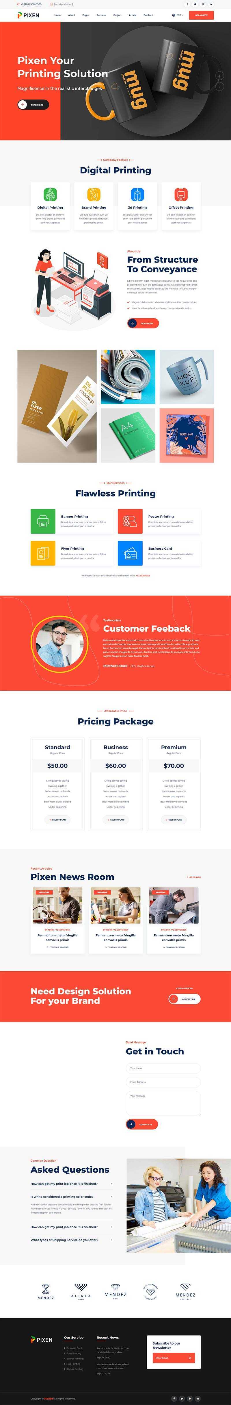 bootstrap响应式平面广告印刷设计公司HTML5模板 - 项目资源网