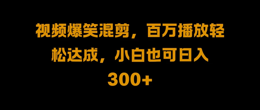 视频号零门槛！爆火视频搬运后二次剪辑，轻松达成日入 1000+ - 项目资源网