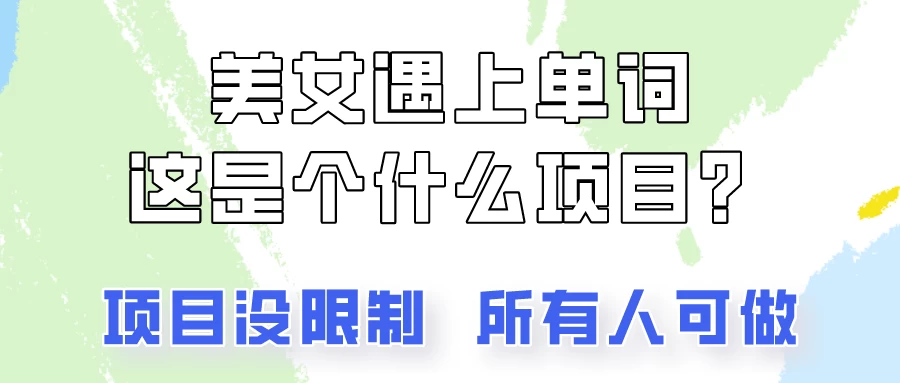 2024美女号单词暴力玩法，上手非常简单，轻松日收入500+ - 项目资源网