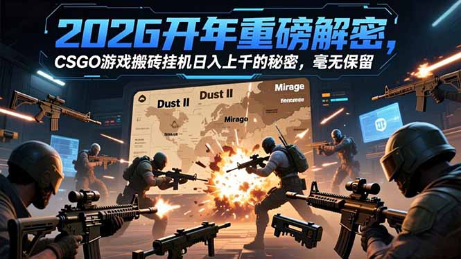2026开年重磅解密，CSGO游戏搬砖挂机日入上千的秘密，毫无保留 - 项目资源网