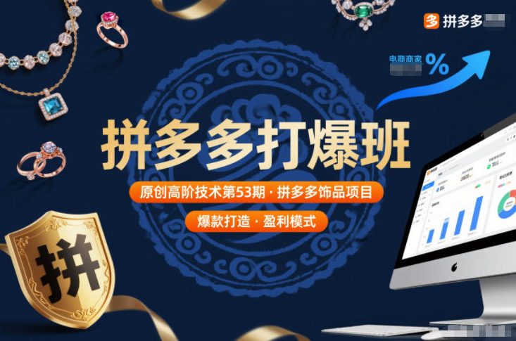 拼多多打爆班原创高阶技术第53期，拼多多饰品项目 - 项目资源网